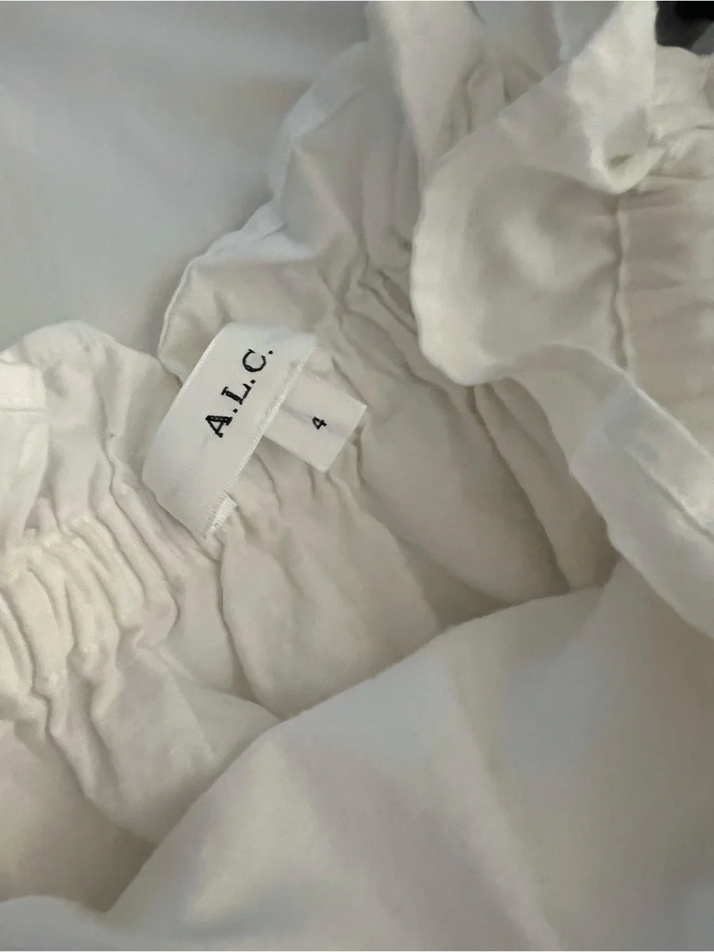 A.L.C. Cream Ruffled Skirt with Elastic Waist